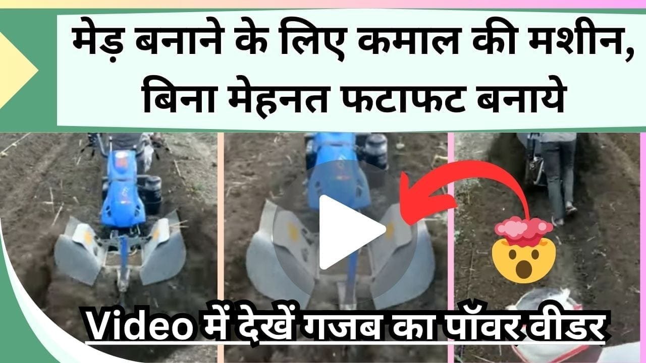 मेड़ बनाने के लिए कमाल की मशीन, बिना मेहनत फटाफट बन जायेगी बढ़िया मेड़, Video में देखें गजब का पॉवर वीडर