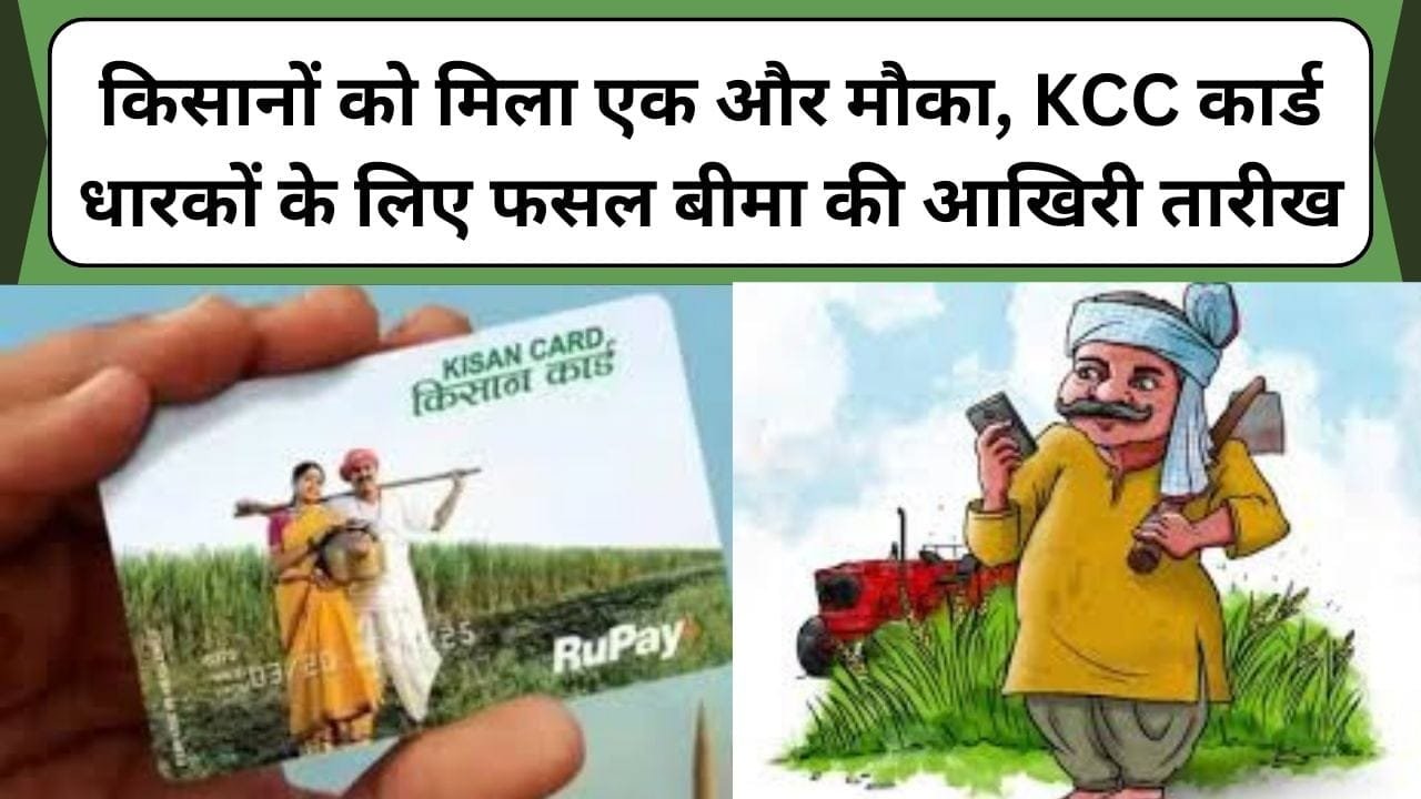 किसानों को मिला एक और मौका, KCC कार्ड धारकों के लिए फसल बीमा की समय सीमा आगे की गई , जानिए आवेदन करने की आखिरी तारीख