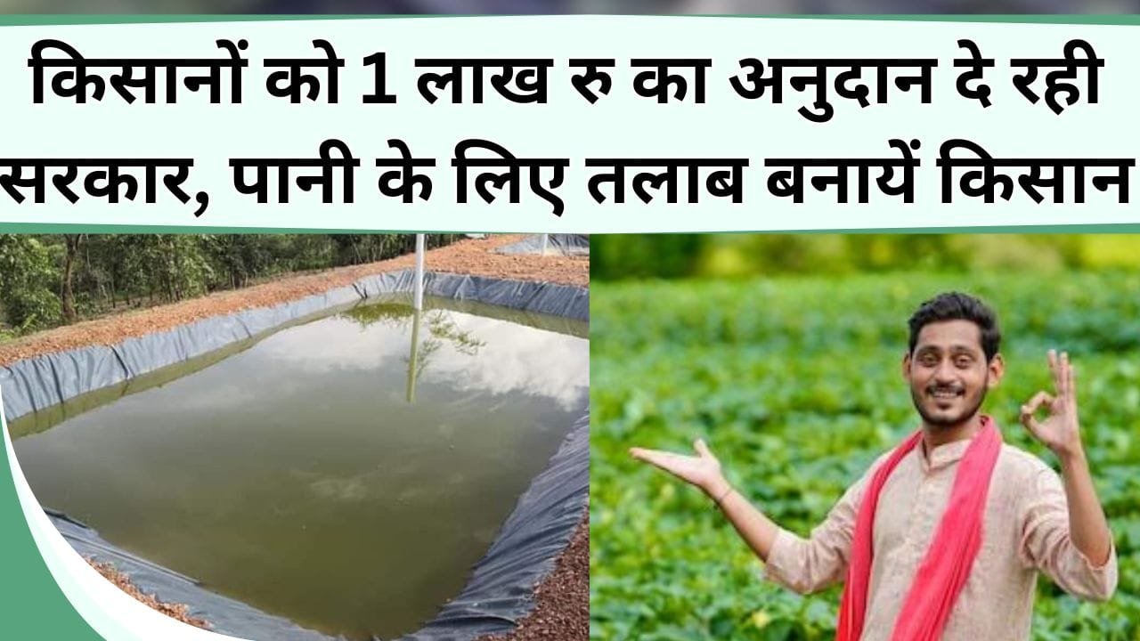 किसानों को 1 लाख रु का अनुदान दे रही सरकार, पानी के लिए तलाब बनायें किसान, फसलों को पानी की नहीं होगी कमी