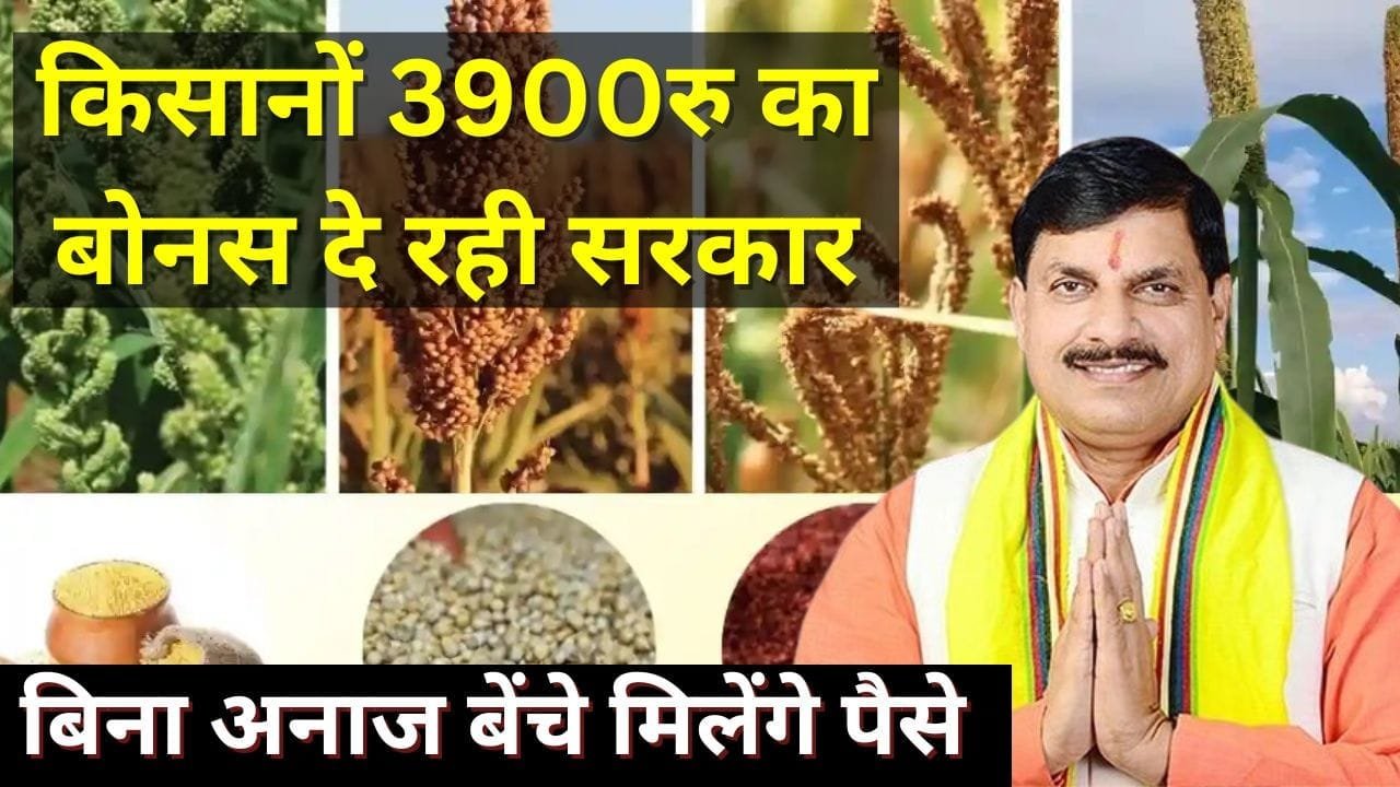 मोटे अनाज के किसानों को 3900रु का बोनस