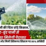 ड्रिप और मिनी स्प्रिंकलर सिस्टम पर 80% सब्सिडी