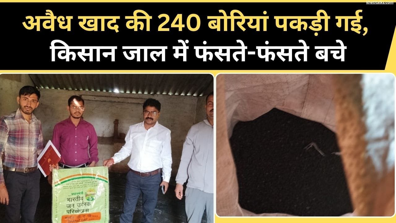 अवैध खाद और डी.ए.पी. इफको खाली बोरियां हुई जब्त